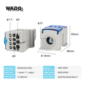 UKK400A Din Rail Terminal Blocks One in several out Power Distribution Box Universal Electric Wire Connector Junction Box
UKK400A Din Rail Terminal Blocks One in several out Power Distribution Box Universal Electric Wire Connector Junction Box