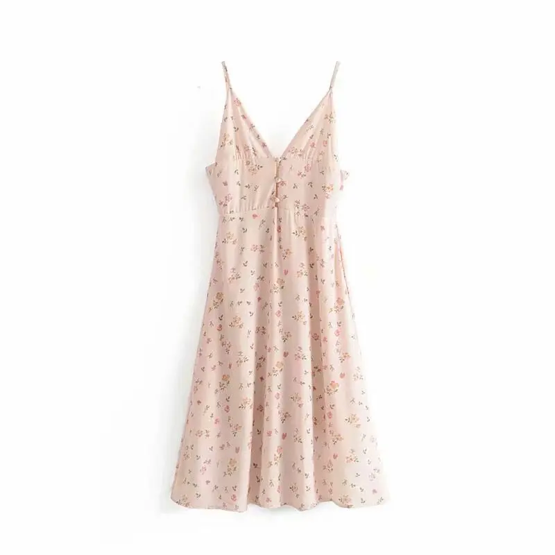 Western Style 2019 Summer New WOMEN'S Dress Deep V Button Waist Hugging after Elastic Floral Printed Holiday Hanging WOMEN'S Dre
Western Style 2019 Summer New WOMEN'S Dress Deep V Button Waist Hugging after Elastic Floral Printed Holiday Hanging WOMEN'S Dre