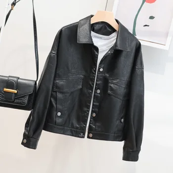 LANMREM 2020 New Autumn Winter black PU Leather Jacket Female Streetwear Loose Popular Personality single breasted Coat YJ627
LANMREM 2020 New Autumn Winter black PU Leather Jacket Female Streetwear Loose Popular Personality single breasted Coat YJ627