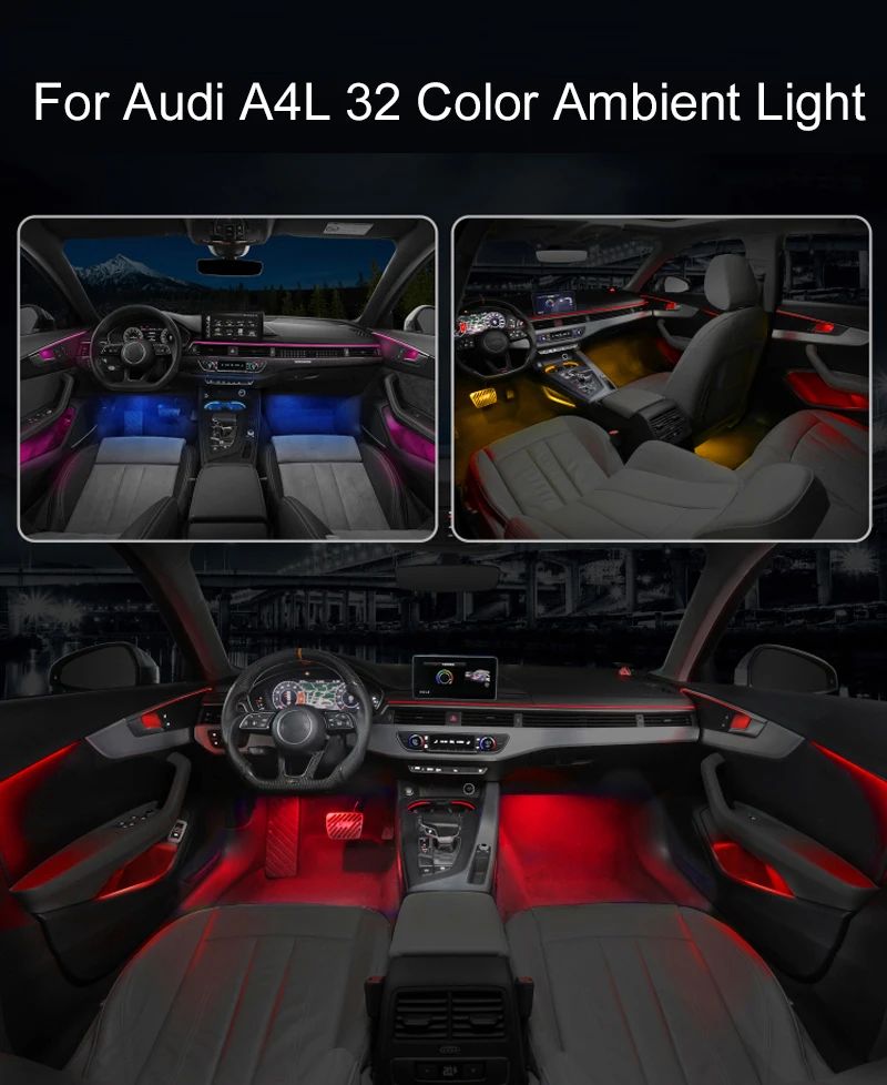 Лампа наружного освещения, 32 цвета, для Audi A3 A4L A6L, улучшенсветильник с подъемным динамиком на приборной панели и крышкой динамика, лампа для салона автомобиля 
Лампа наружного освещения, 32 цвета, для Audi A3 A4L A6L, улучшенсветильник с подъемным динамиком на приборной панели и крышкой динамика, лампа для салона автомобиля