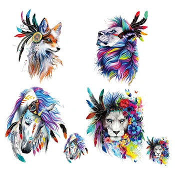 Feather Animals Patches Lion Wolf Horse Ironing Stickers Iron On Parches For T-Shirt Diy Washable Parches Heat Transfer Stickers
Feather Animals Patches Lion Wolf Horse Ironing Stickers Iron On Parches For T-Shirt Diy Washable Parches Heat Transfer Stickers