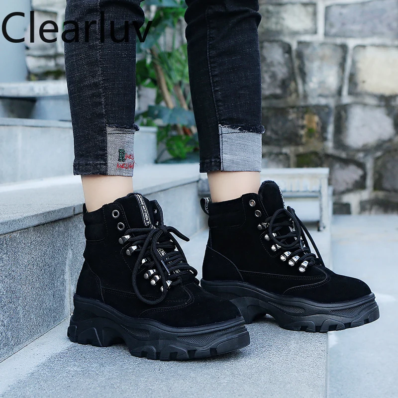 Autumn ankle boots for women motorcycle boots Suede thick heels Casual round toe laces platform boots bototos con plataforma
Autumn ankle boots for women motorcycle boots Suede thick heels Casual round toe laces platform boots bototos con plataforma