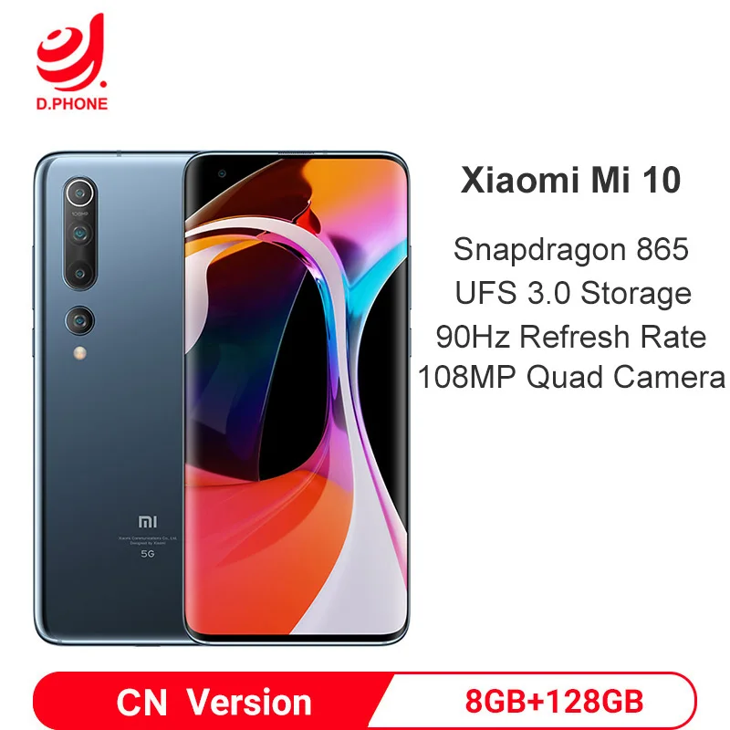 Xiaomi Mi 10 8GB 128GB Snapdragon 865 Octa Core Smartphone 5G Mobile Phone 108MP Quad Camera 6.67" AMOLED Screen 4780mAh Battery
Xiaomi Mi 10 8GB 128GB Snapdragon 865 Octa Core Smartphone 5G Mobile Phone 108MP Quad Camera 6.67" AMOLED Screen 4780mAh Battery