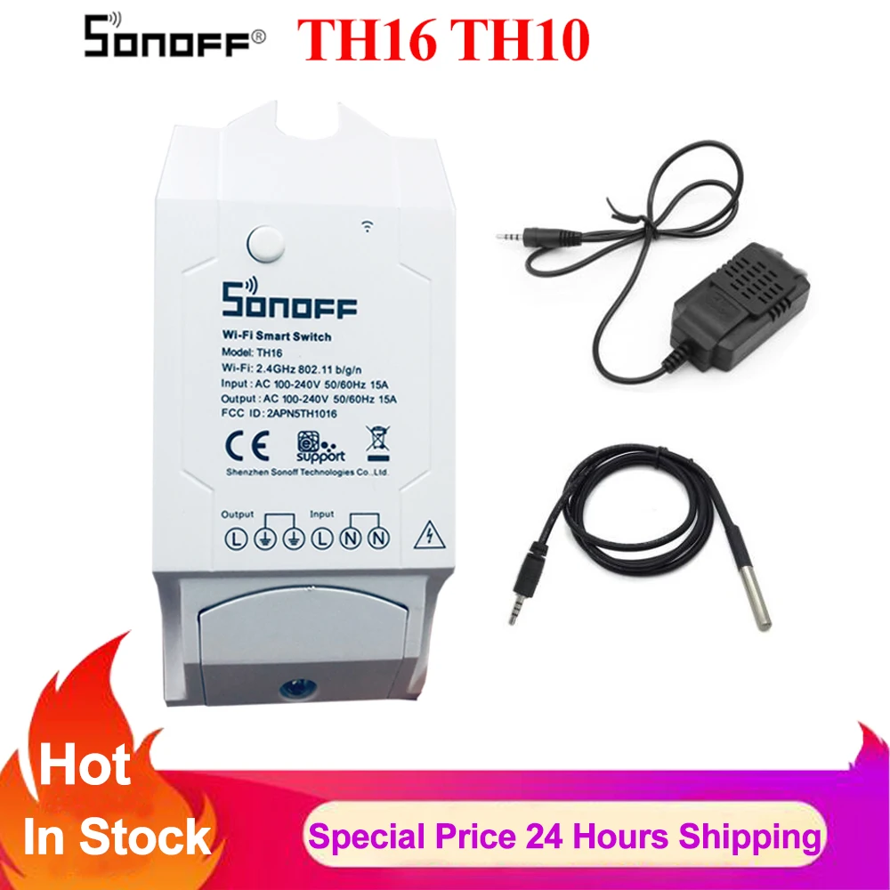 Sonoff TH16 TH10 WiFi умный контроль температуры и влажности Si7021 DS18B20 Модуль домашней