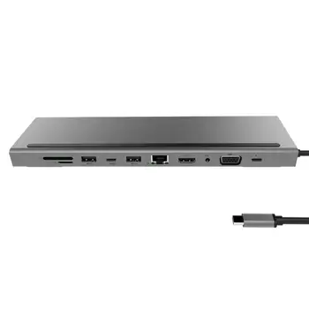11 in 1 Type-C HUB Adapter Type-C to USB-C USB3.0 HDMI VGA TF 3.5mm Audio PD Converter Extension Docking Adapter for PC Notebook
11 in 1 Type-C HUB Adapter Type-C to USB-C USB3.0 HDMI VGA TF 3.5mm Audio PD Converter Extension Docking Adapter for PC Notebook