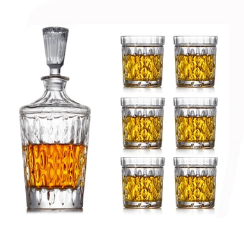 7 Pcs Set Creative design Crystal Glass lead-free whiskey decanter Set with 6 Pcs old fashioned whiskey glass for Liquor Scotch
7 Pcs Set Creative design Crystal Glass lead-free whiskey decanter Set with 6 Pcs old fashioned whiskey glass for Liquor Scotch