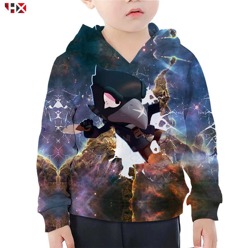 

Kid Games Brawl Stars Crow Hoodies Boy Girl Clothing 3D Print Children Sweatshirt Harajuku Streetwear Tops T457