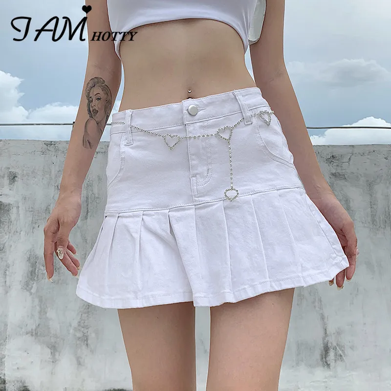Undefined A Line Y2K Pleated Jeans Skirt Vintage Harajuku Korean Style Tennis Pencil White Denim Skirts Club Party 90s Iamhotty
Undefined A Line Y2K Pleated Jeans Skirt Vintage Harajuku Korean Style Tennis Pencil White Denim Skirts Club Party 90s Iamhotty