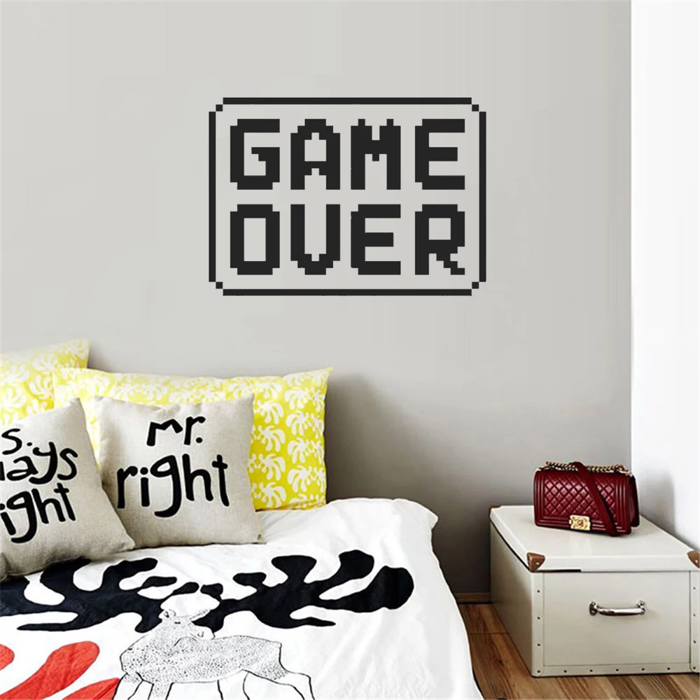 

Game Over Wall Sticker Decal Game Sticker Gamer Home Playroom Wall Art Decoration A00514