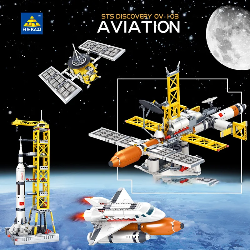 Original high-quality KAZI advanced technology space satellite rocket space shuttle space station assembled children's toy build
Original high-quality KAZI advanced technology space satellite rocket space shuttle space station assembled children's toy build