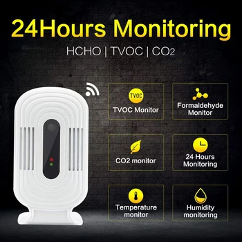 Intelligent WIFI Home Smog Meter CO2 HCHO Air Quality Analysis Tester Detector Sensor Temperature Humidity Monitor
Intelligent WIFI Home Smog Meter CO2 HCHO Air Quality Analysis Tester Detector Sensor Temperature Humidity Monitor
