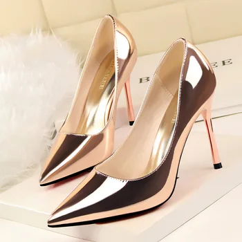 BIGTREE Fashion Gold Mirror Plated Diamonds Shine Work Dress Party Shoes Sexy Pointed High Heels 10cm Wedding Shoes Female Mujer
BIGTREE Fashion Gold Mirror Plated Diamonds Shine Work Dress Party Shoes Sexy Pointed High Heels 10cm Wedding Shoes Female Mujer