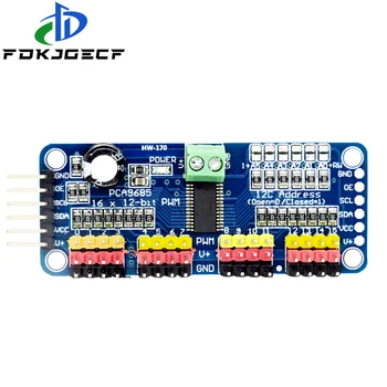 16 Channel 12-bit PWM Servo motor Driver-I2C interface PCA9685 module Raspberry pi shield module servo shield
16 Channel 12-bit PWM Servo motor Driver-I2C interface PCA9685 module Raspberry pi shield module servo shield