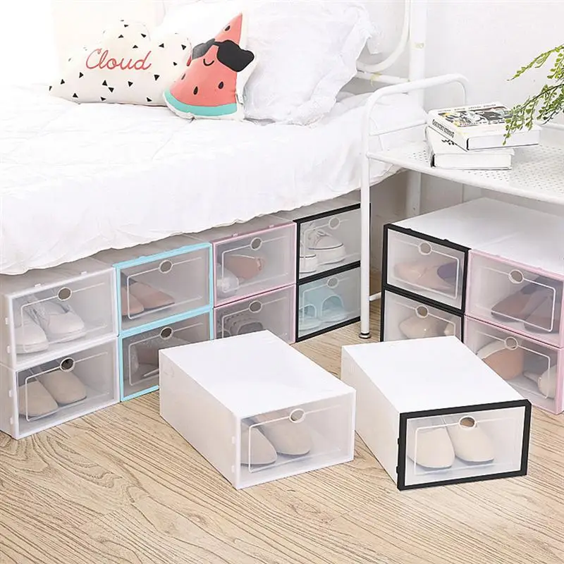 6PCS Stackable Shoes Box Thickened Transparent Shoes Storage Case Plastic Shoe Container for Men Women
6PCS Stackable Shoes Box Thickened Transparent Shoes Storage Case Plastic Shoe Container for Men Women