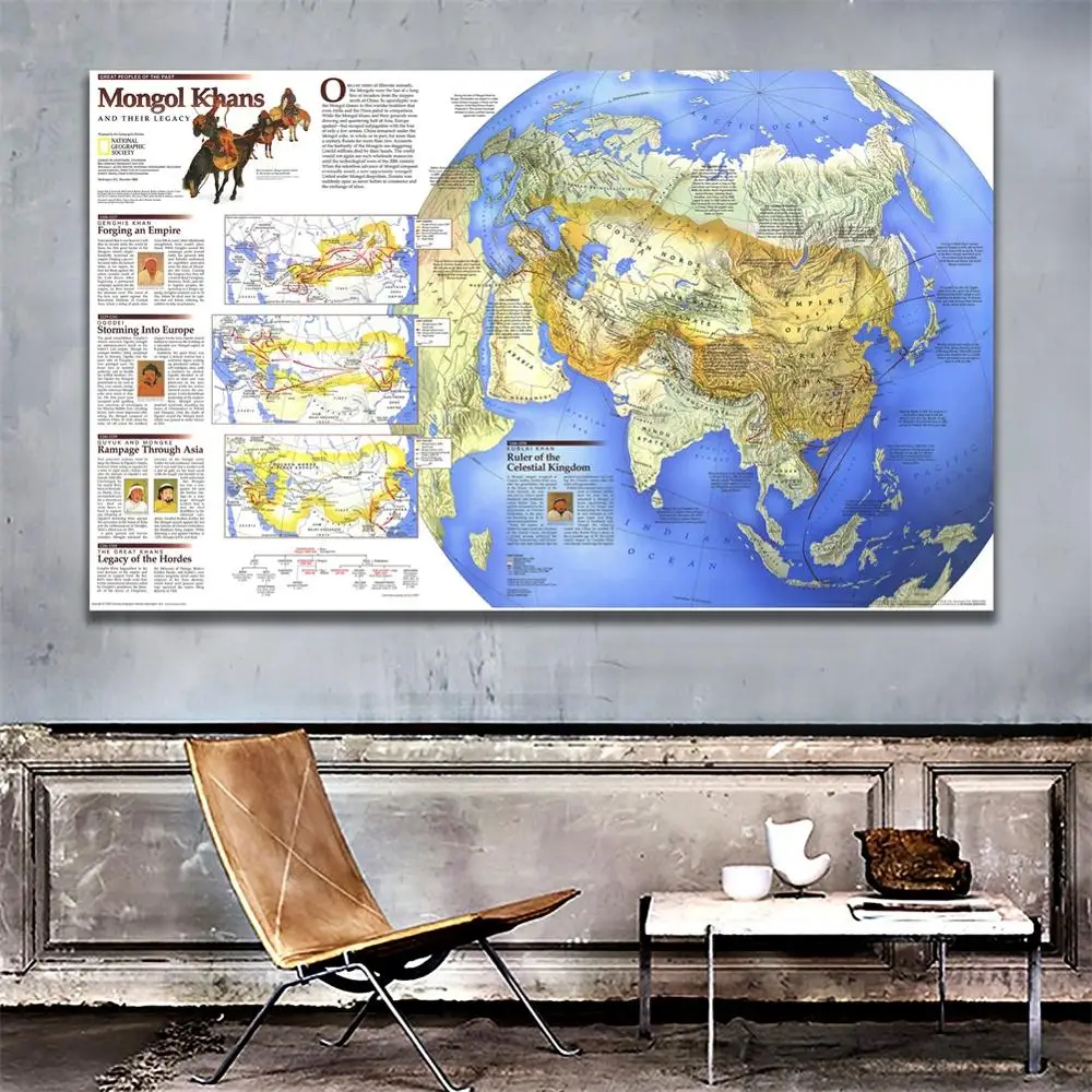 A2 Size 1996 Edition The Wall Decor Map Of Mongal Khans And Their Legacy Fine Canvas Spray Painting For Office Wall Decor
A2 Size 1996 Edition The Wall Decor Map Of Mongal Khans And Their Legacy Fine Canvas Spray Painting For Office Wall Decor