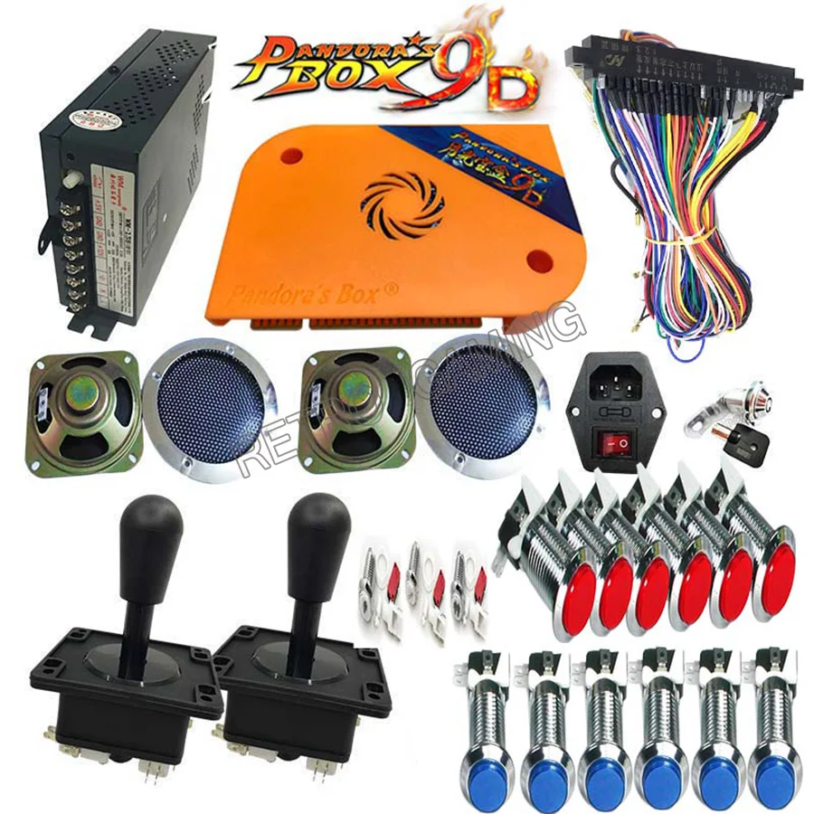 Pandora Box 9D 2222 в 1 аркадная доска для игры jamma HAPP джойстик светодиодный хромированный