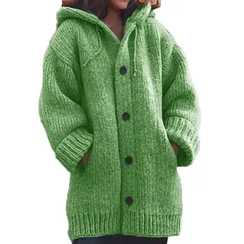 Warm Women Sweaters Cardigans Winter Solid Color Pockets Button Hooded Sweaters Knitted Cardigan Femme Streetwear Outwear Coat
Warm Women Sweaters Cardigans Winter Solid Color Pockets Button Hooded Sweaters Knitted Cardigan Femme Streetwear Outwear Coat