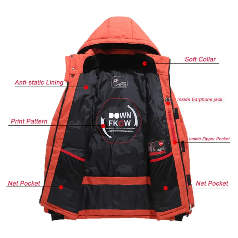 Winter Jacket Men Thick Duck Down Warm Hooded Coats Men Outwear Windbreaker Parkas Casaco Masculino Brand Clothing Multi-Pockets 18