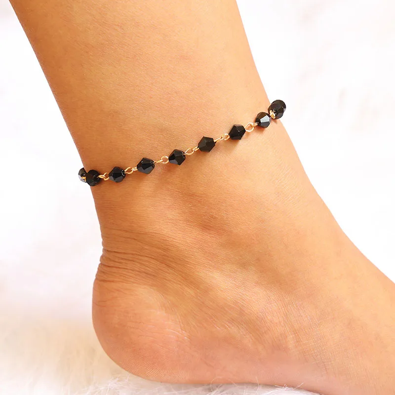 Boho Classic Crystal Anklet Handmade Black Crystals Beads Ankle Bracelet on The Leg Woman's Accesories Ankles Jewelry for Summer
Boho Classic Crystal Anklet Handmade Black Crystals Beads Ankle Bracelet on The Leg Woman's Accesories Ankles Jewelry for Summer