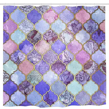 Royal Purple Mauve & Indigo Decorative Moroccan Tile Pattern Shower Curtain, Details Artistic Picture, Cloth Fabric Bathroom
Royal Purple Mauve & Indigo Decorative Moroccan Tile Pattern Shower Curtain, Details Artistic Picture, Cloth Fabric Bathroom