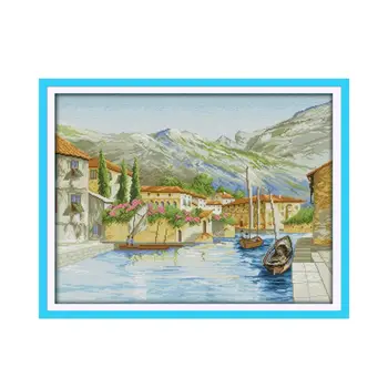 A Lake Side Town Patterns Cross-stitch Sets 14CT 11CT Counted Printed Fabric DIY Handmade Cross Stitch Embroidery Kit Needlework 
A Lake Side Town Patterns Cross-stitch Sets 14CT 11CT Counted Printed Fabric DIY Handmade Cross Stitch Embroidery Kit Needlework