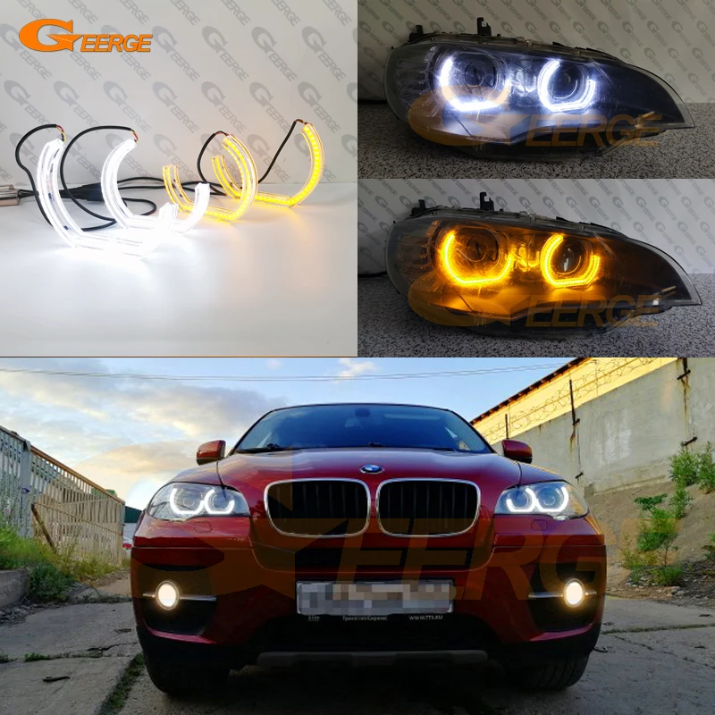 Для BMW X6 E71 E72 X6M X5 E70 ультра яркий дневной светильник с поворотным сигналом DTM M4