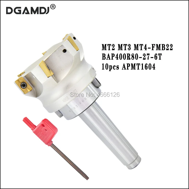 Фрезерный станок с ЧПУ MT2 FMB27 M10 MT3 M12 MT4 M16 хвостовиком BAP400R 80 27 6T и 10 вставками APMT1604