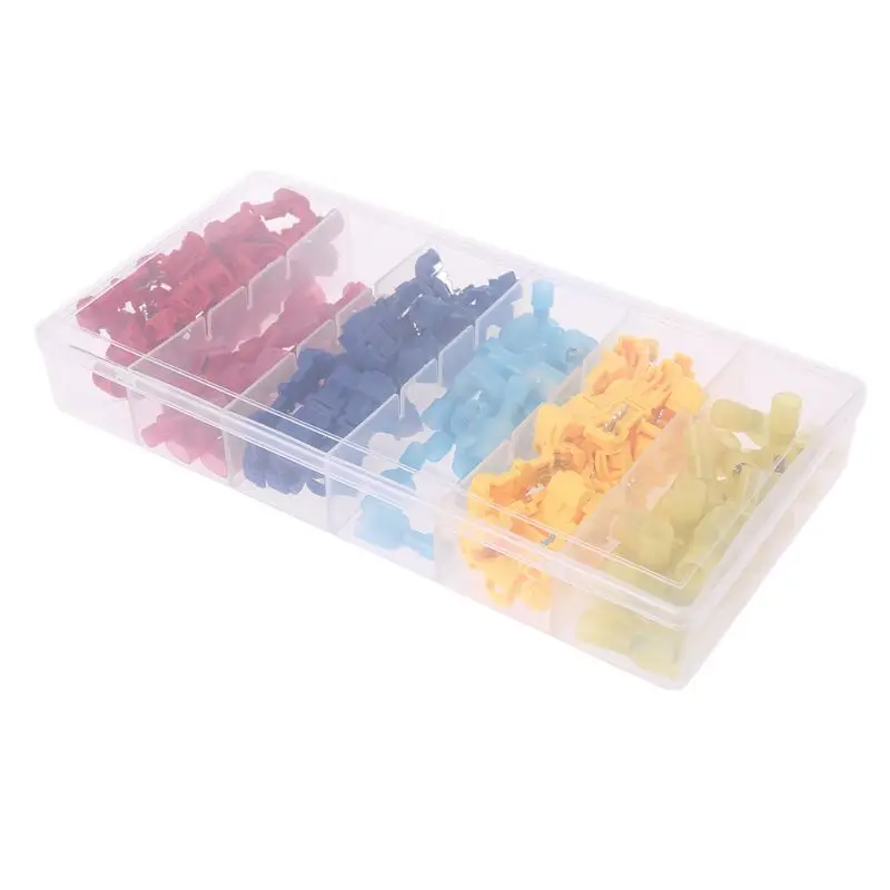 120Pcs Terminal Boxed Set 6 Types Electric Wire Connectoe Assorted Insulated Clamp Cold-Press T-Tap Wire Spade Kit
120Pcs Terminal Boxed Set 6 Types Electric Wire Connectoe Assorted Insulated Clamp Cold-Press T-Tap Wire Spade Kit