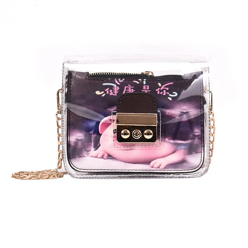 Printed Chinese characters PVC Transparent handbag A Hook Check Women's Single Shoulder Package Cross Section Square Pu Woman
Printed Chinese characters PVC Transparent handbag A Hook Check Women's Single Shoulder Package Cross Section Square Pu Woman