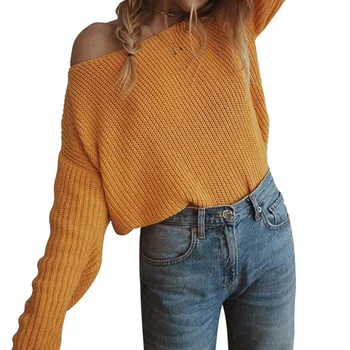 2020 Autumn Off Shoulder Sweater Women Loose Sweater Ladies Plus Size Knitted Sweater Long Sleeve Pullover Female Sweater 3XL
2020 Autumn Off Shoulder Sweater Women Loose Sweater Ladies Plus Size Knitted Sweater Long Sleeve Pullover Female Sweater 3XL