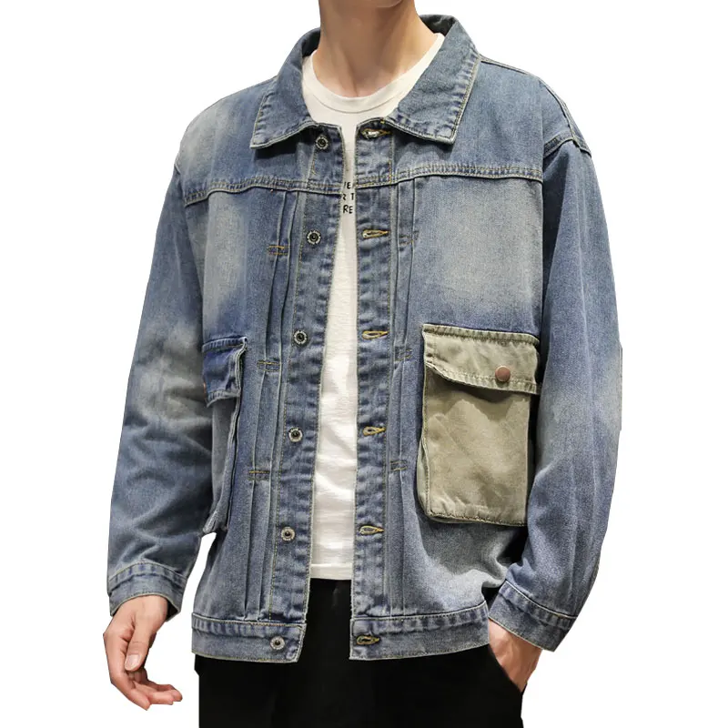 Фото New 2019 Jeans Jacket Streetwear-Coats Cowboy Men's 2XL Loose Hip-Hop |