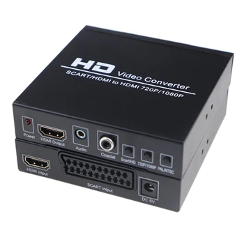 PAL/NTSC SCART + HDMI to HDMI Video Converter Box 1080P Upscaler with 3.5mm Coaxial Audio Output For Game Console, DVD, STB
PAL/NTSC SCART + HDMI to HDMI Video Converter Box 1080P Upscaler with 3.5mm Coaxial Audio Output For Game Console, DVD, STB