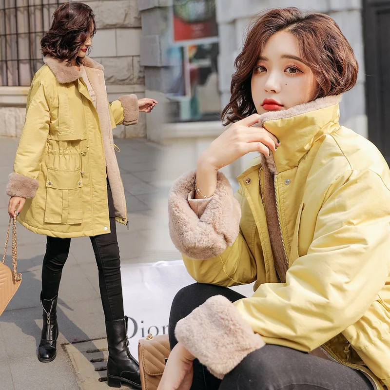 O Collar Winter New Style Mid-length Solid Color Trend of Fashion Thick Lamb's Wool Cotton-padded Clothes
O Collar Winter New Style Mid-length Solid Color Trend of Fashion Thick Lamb's Wool Cotton-padded Clothes