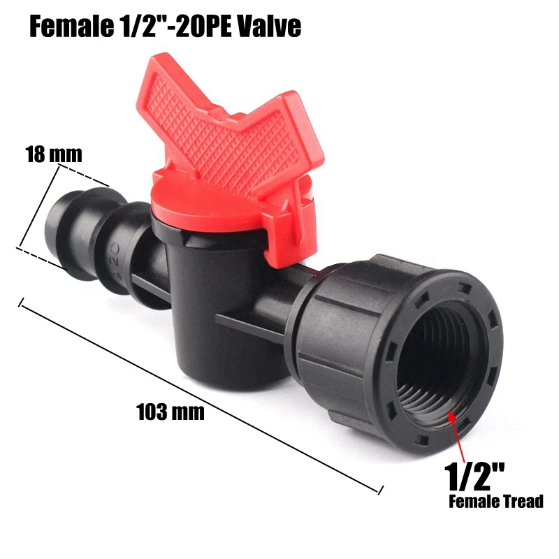 20pcs 1/2''-20mm PE Pipe Ball Valve Garden Water Connectors Greenhouse Micro Drip Irrigation System Fittings Water Hose Switch
20pcs 1/2''-20mm PE Pipe Ball Valve Garden Water Connectors Greenhouse Micro Drip Irrigation System Fittings Water Hose Switch