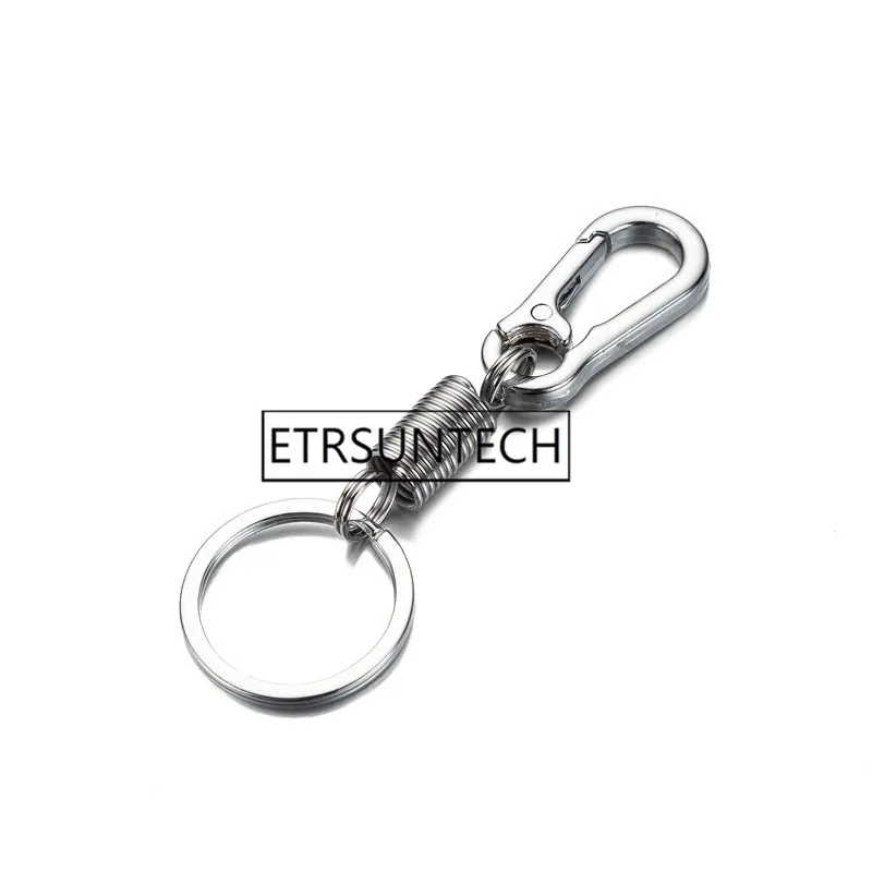 

200pcs Outdoor Camping Hiking Stainless Steel Retractable Buckle Hanging Carabiner Keychain Waist Belt Clip Anti-lost Keyring