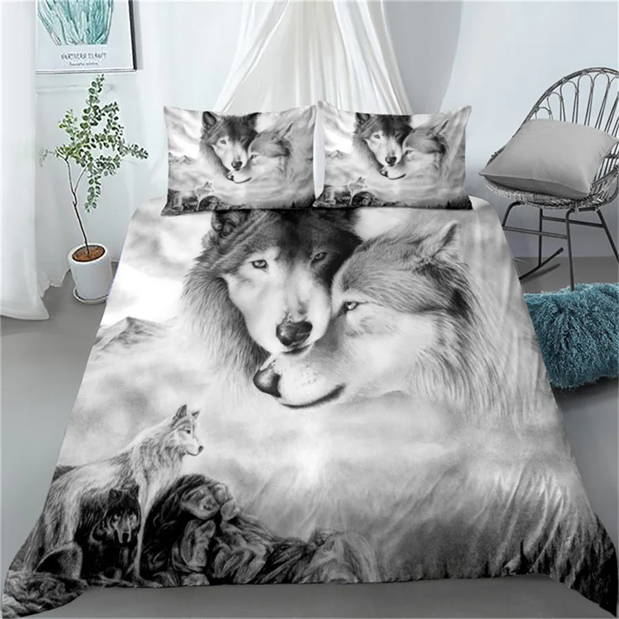 couple of wolves grey bedding set king queen double full twin single size bed linen set
couple of wolves grey bedding set king queen double full twin single size bed linen set