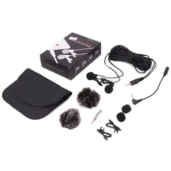 6m Dual-Head Lavalier Lapel Clip-On Microphone For Lecture Or Interview For Smartphone Mobile Phone And Tablets
6m Dual-Head Lavalier Lapel Clip-On Microphone For Lecture Or Interview For Smartphone Mobile Phone And Tablets