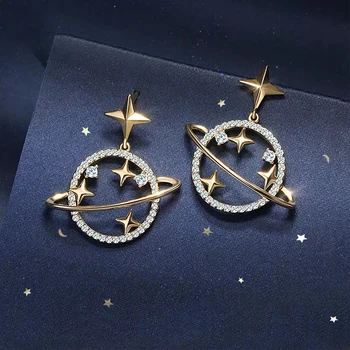 Gold Color Brass with Zircon surround Planet Stud Earrings High Quality Diy Jewelry Findings Accessories
Gold Color Brass with Zircon surround Planet Stud Earrings High Quality Diy Jewelry Findings Accessories