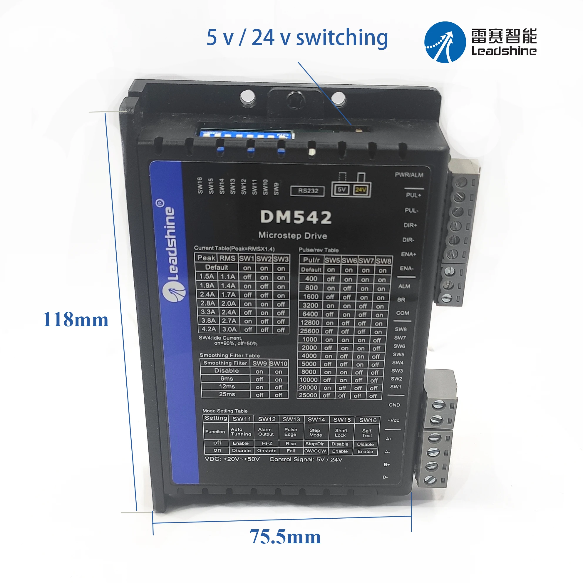 Original Leadshine DM542-V3.0 57 Stepper Motor Driver NEMA23 Stepper Motor Driver NEMA17 Stepper Motor Driver
Original Leadshine DM542-V3.0 57 Stepper Motor Driver NEMA23 Stepper Motor Driver NEMA17 Stepper Motor Driver