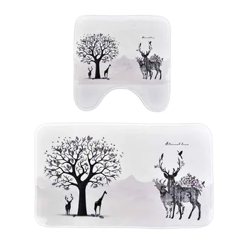 Set Of Cartoon Bath Mat U-Shaped & Rectangle Ink Painting Of Elk Absorbent Anti-Slip Toilet Rug (2PCS)
Set Of Cartoon Bath Mat U-Shaped & Rectangle Ink Painting Of Elk Absorbent Anti-Slip Toilet Rug (2PCS)