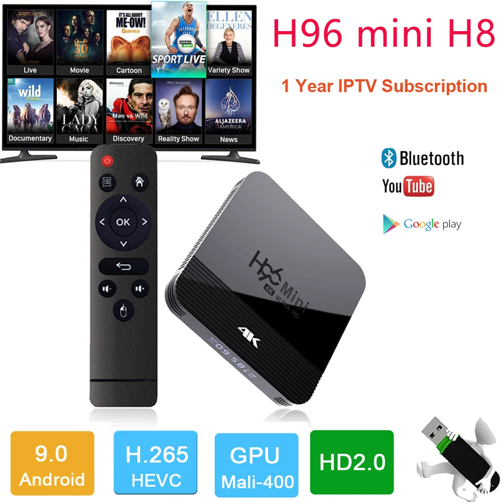 100% original H96 mini H8 smart TV box android 9.0 2G 16GB Rom 2.4/5G wifi Bluetooth full 4K H.265/H.264 youtube set-top box
100% original H96 mini H8 smart TV box android 9.0 2G 16GB Rom 2.4/5G wifi Bluetooth full 4K H.265/H.264 youtube set-top box