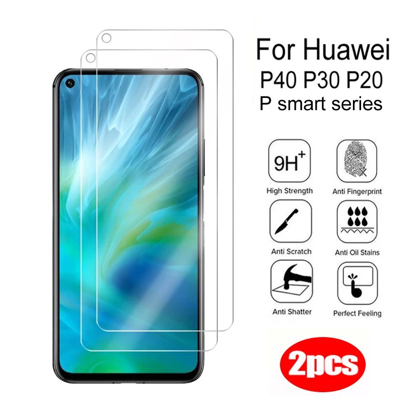 2 шт. полное покрытие защитное стекло для Huawei P20 P30 P40 Lite E Защита экрана P Smart Z 2019 P10