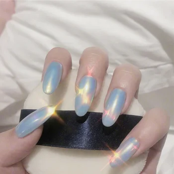 24PCS/Box Blue mirror Polish Ultra Shiny Fake Nails with glue Patch Long Length Round Head Wearable Finished Nails Easy Assembly
24PCS/Box Blue mirror Polish Ultra Shiny Fake Nails with glue Patch Long Length Round Head Wearable Finished Nails Easy Assembly