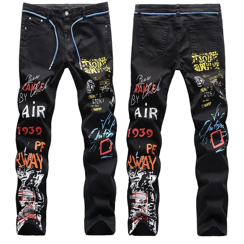 Men's High Street Skeleton Graffiti Street Jeans Slim Straight Colored Painted Stretch High Quality Pants
Men's High Street Skeleton Graffiti Street Jeans Slim Straight Colored Painted Stretch High Quality Pants