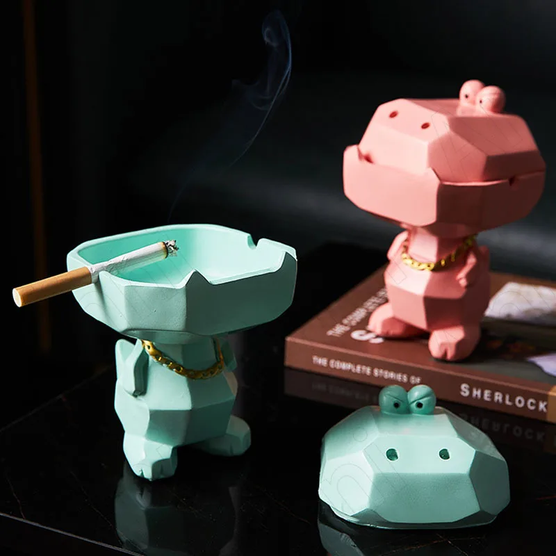Geometric Dinosaur Ceramic Cute Ashtray Nordic Modern Mini Portable Resin Ash Tray Office Desktop Anti-fly Ash Ashtrays with Lid 
Geometric Dinosaur Ceramic Cute Ashtray Nordic Modern Mini Portable Resin Ash Tray Office Desktop Anti-fly Ash Ashtrays with Lid