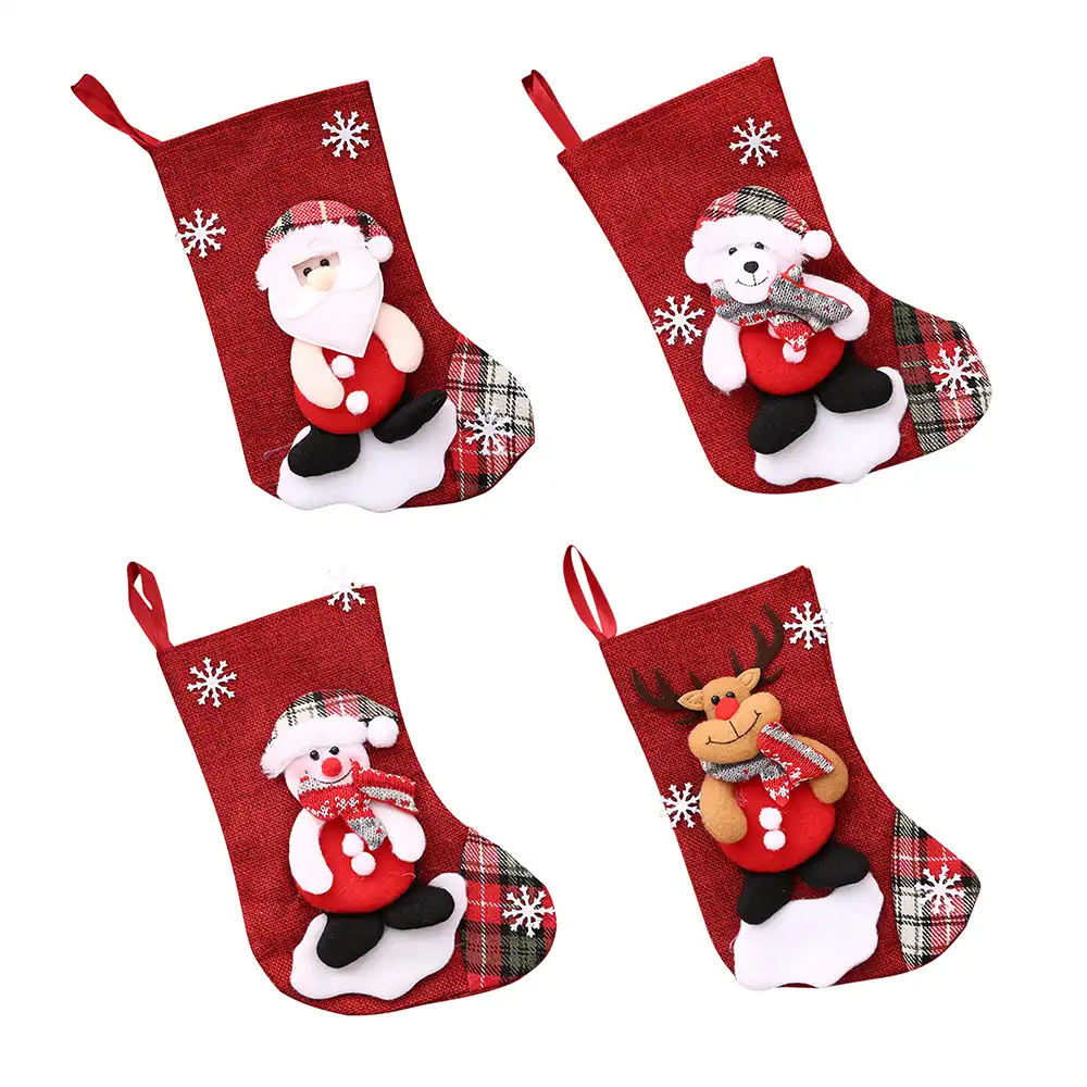 merry christmas mini stocking santa claus candy gift bag xmas