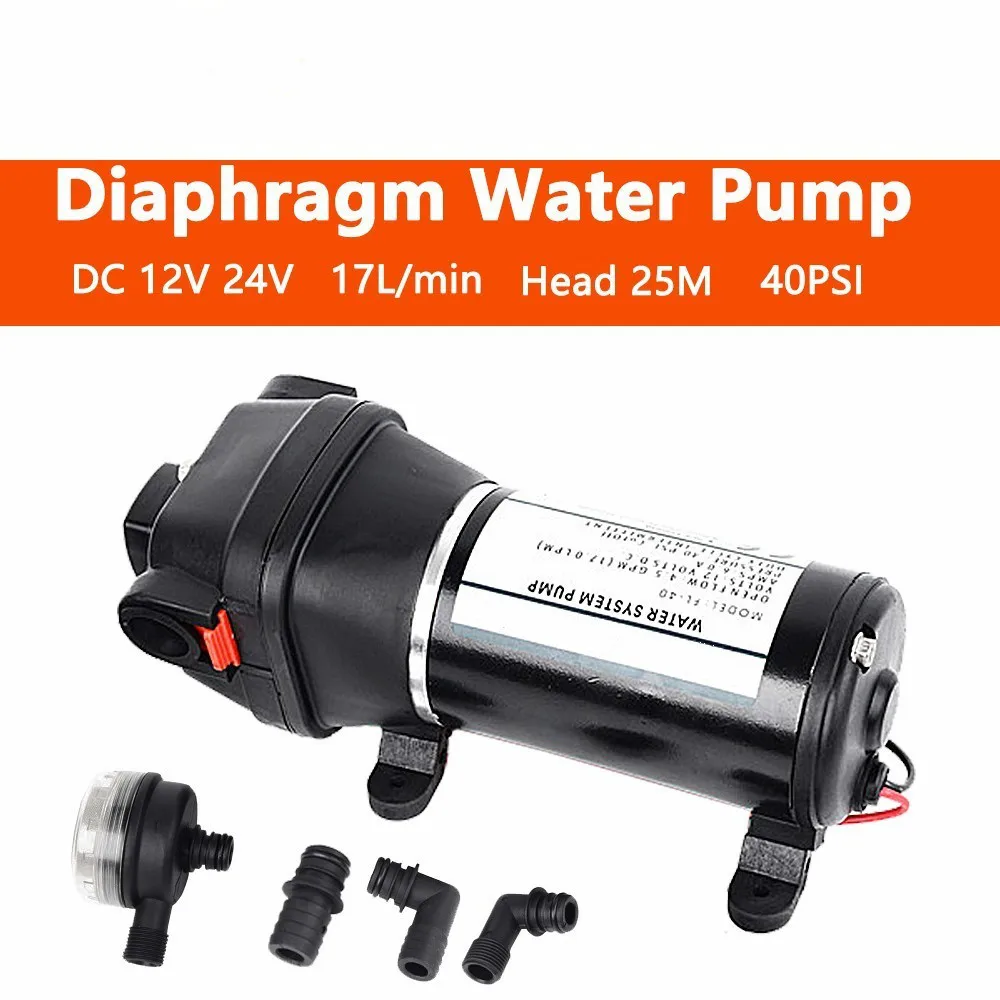 Hugwit Electric Diaphragm Pump 12v 24v DC Low Pressure 40psi(2.8bar) Irrigation Motor Home Car Water Supply Lift Max 25m
Hugwit Electric Diaphragm Pump 12v 24v DC Low Pressure 40psi(2.8bar) Irrigation Motor Home Car Water Supply Lift Max 25m