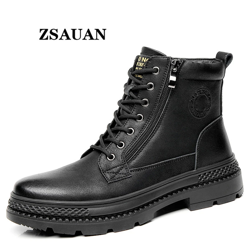 ZSAUAN Vintage Zipper Leather Boots for Men Roung Toe Tough Men Casual Combat Boots Military Tooling Work Mens Shoes Strengthen
ZSAUAN Vintage Zipper Leather Boots for Men Roung Toe Tough Men Casual Combat Boots Military Tooling Work Mens Shoes Strengthen