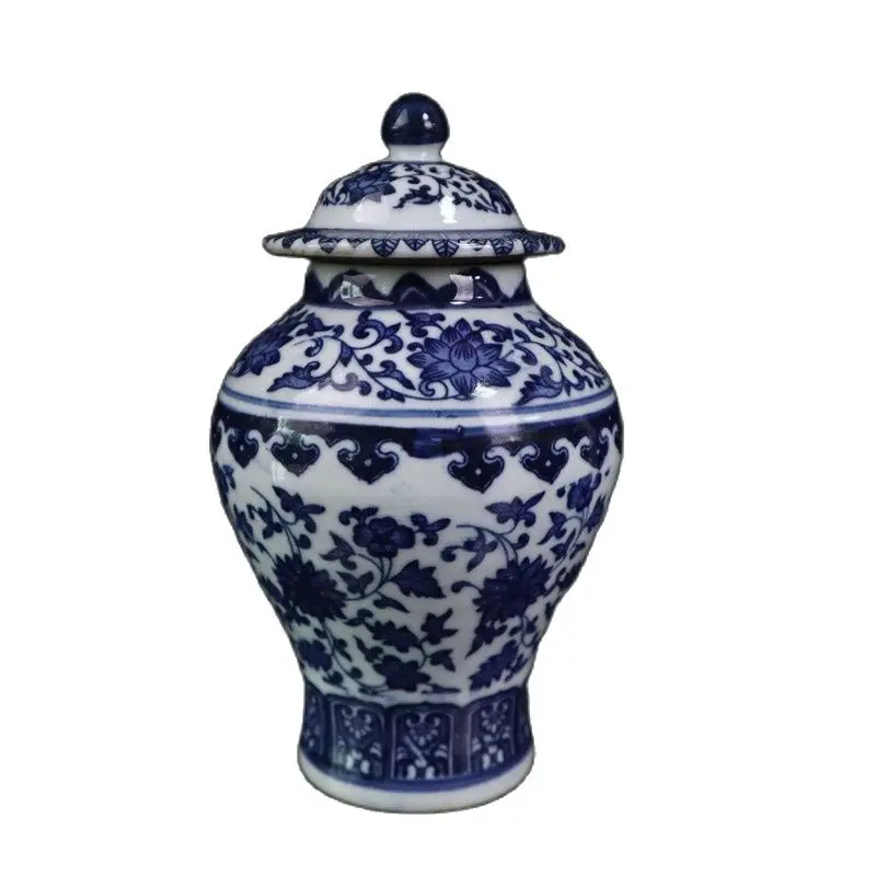 

China Old Porcelain Blue And White Tangled Lotus Pattern Pot