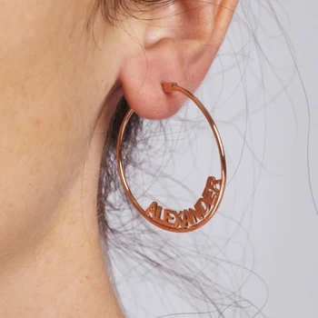 Custom Name Big Hoop Earings Fashion Jewelry Personalized Letter Logo Large Earrings For Women Accessories Bridesmaid Gifts BFF
Custom Name Big Hoop Earings Fashion Jewelry Personalized Letter Logo Large Earrings For Women Accessories Bridesmaid Gifts BFF